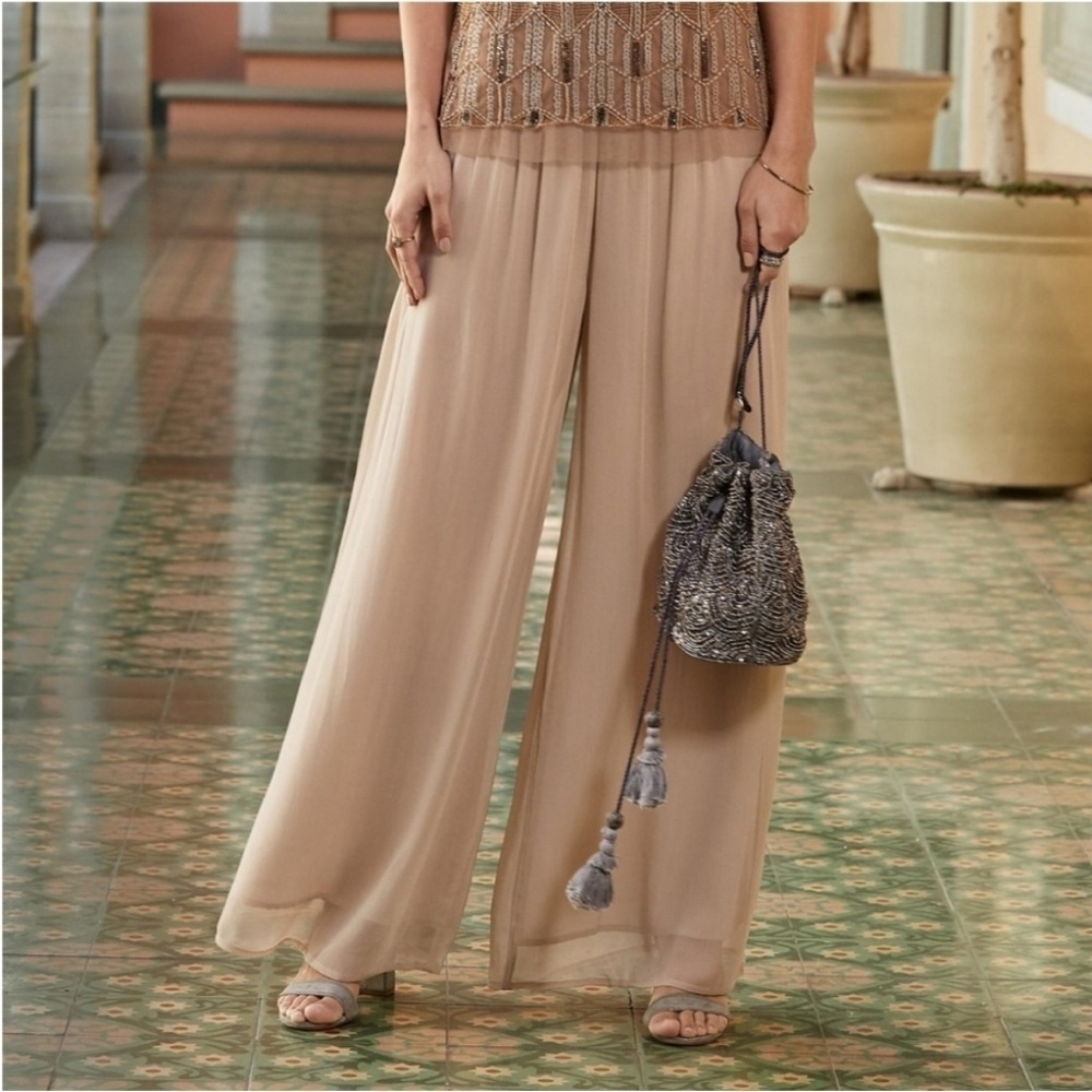 Sundance Alomar Pull On Flowy Pants Smocked Waist Size Medium